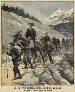 Le président français Félix Faure dans les Alpes, 1897 - French School