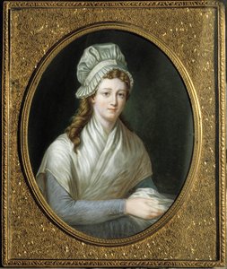 Révolution française : Portrait de Charlotte Corday (1768 - 1793). Peinture française anonyme - French School