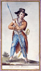 Révolution française : la Parisienne sans culotte a les piques. Estampe anonyme vers 1789. Paris, Musée Carnavalet - French School