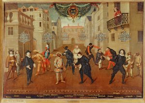 Comédiens français et italiens ... (peinture sur toile)