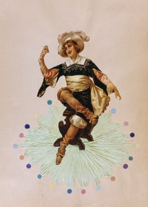 Art déco français, carte postale représentant une jeune femme