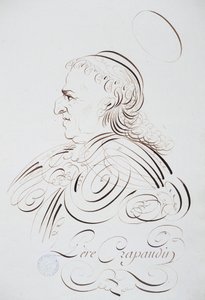 Calligraphie française : Portrait du Père Crapaudin par Bernard de Paris vers 1780. Bibliothèque historique de la ville de Paris - French School