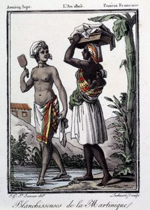 Colonies françaises : blanchisseurs de la Martinique aux Antilles. Gravure de 1805. Chartres, Musée des Beaux-Arts