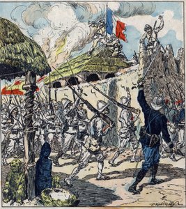 Expédition française au Dahomey (actuel Bénin). Les troupes françaises entrent à Abomey le 17 novembre