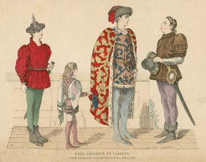Seigneur français et serviteurs, milieu XVe siècle - French School