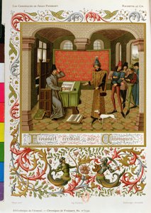 Froissart (1333-140001) écrivant ses chroniques (fac-similé du Ms. 5190)