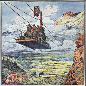 Funiculaire dans les Alpes italiennes, 1916