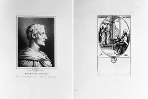 Gaius Cornelius Tacitus (56-120 ap. J.-C.) gravé par Julien et Saint Grégoire de Nazianze (329-390 ap. J.-C.) gravé par Israël - French School