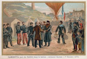 Gambetta quitte Paris en montgolfière Armand-Barbès