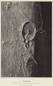 Gassendi, Montagnes Lunaires (litho) - French School