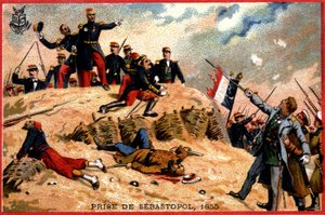 Général Pélissier à la prise de Sébastopol - French School