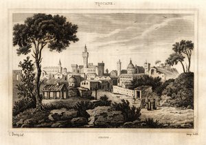 Vue générale de Sienne en Toscane, gravure par C. Deveze dans "Italie pittoresque", éditeur Amable Coste - French School