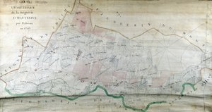 Carte géométrique de la seigneurie de Hauterive par Labrune en 1787