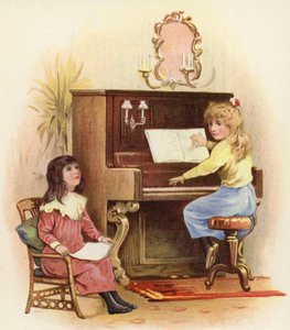 Filles au piano et à côté