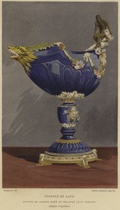 Coupe en lapis-lazuli en forme de gondole montée en argent doré et émaillé, 16e siècle - French School
