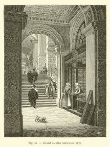 Grand escalier latéral en 1825 - French School