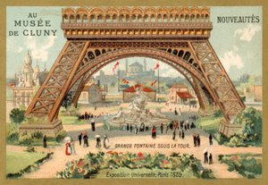 Grande fontaine sous la tour Eiffel, Exposition Universelle, Paris - French School