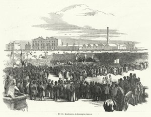 Grande réunion des Chartistes sur Kennington Common, Londres - French School