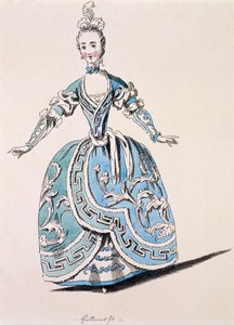 Costume grec pour le chœur dans Scanderbeg, fac-similé par A. Guillaumot fils, 1763 (gravure à la main)