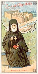 Moine orthodoxe grec et monastère Sainte-Catherine sur le mont Sinaï