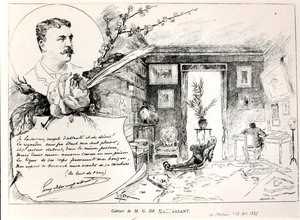Guy de Maupassant (1850-93) et son bureau