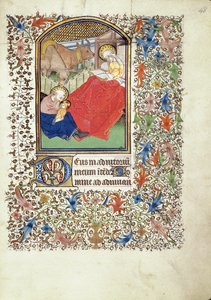 Geburt Jesu, aus dem Stundenbuch des "Meister des Jacques de Besançon"