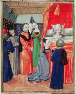 Mort de la reine Anne de Bohême, épouse de Richard II, causée par la peste, de la Chronique de Froissart, Vol IV