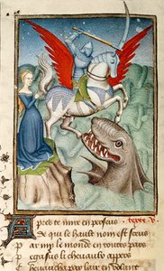 Andromède sauvée du monstre par Persée chevauchant Pégase, copie parisienne, c.1410-11