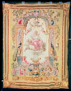 Harmonie et Junon : du Triomphe des Dieux, tapisserie des Gobelins, 1699