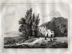 Ermitage du Vésuve - ERMITAGE DU VESUVE NAPLES ITALIE - Vesuvio Gravure de « L