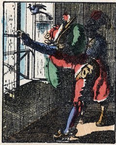Histoire du Dr. Pulcinella (Polichinelle). Gravure sur bois de l