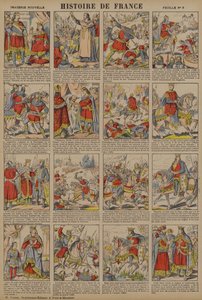 Histoire de France du règne de Philippe Ier au règne de Louis IX (litho couleur) - French School