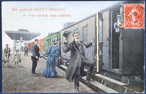 Carte postale de vacances de Saint-Brieuc, vers 1910 (d