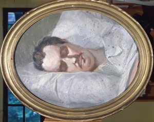 Honoré de Balzac (1799-1850) sur son lit de mort, 15 août 1850