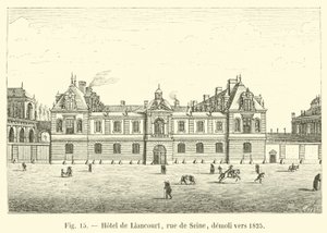 Hôtel de Liancourt, rue de Seine, démoli vers 1825 - French School