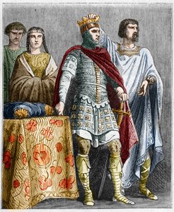 Hugues le Grand (897-956) couronne Raoul ou Rodolphe de Bourgogne (vers 890-936), Duc de Bourgogne et Roi de France - French School
