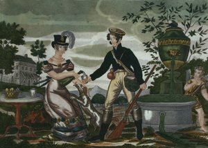 Rendez-vous de chasse, planche 2, début du XIXe siècle - French School