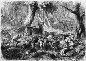 Scène de chasse - French School