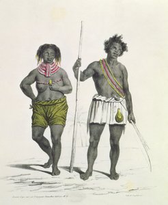 Noir idolâtre du Royaume de Benguela, Angola, gravé par Godefroy Engelmann