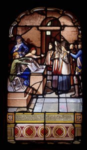 Ignace le Garrec, prêtre vicaire à Kerlaz, Père Maximin Chelgoualch, Capucin, Le Gac, Alain Le Floch, prêtres réfugiés, refusent de prêter serment à la constitution civile du clergé et sont arrêtés - French School