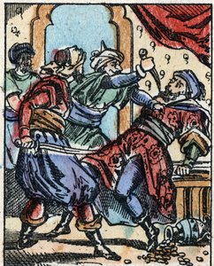 Illustration pour les Contes des Mille et Une Nuits. Ali-Baba. Gravure sur bois d