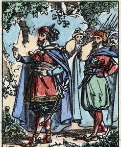 Illustration pour les Contes des Mille et Une Nuits. Ali-Baba (Ali Baba). Gravure sur bois de l