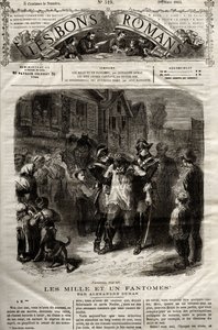 Illustration du roman « Les Mille Fantômes » par Alexandre Dumas père paru dans « Les Bons Romans » du 28/03/1865