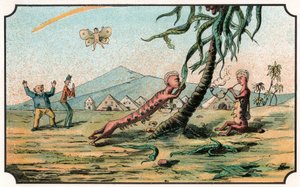 Illustration du livre "Voyage dans la lune avant 1900" par A. de Ville-d