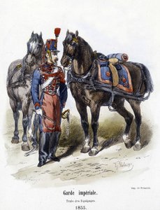 Garde impériale : train des équipages en 1855 - dans "Histoire de l