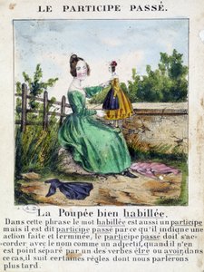 Dans « La grammaire en images », album feuillet, vers 1850