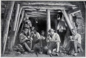 Dans la mine : le « briquetier », déjeuner des mineurs, fin 19e siècle - French School