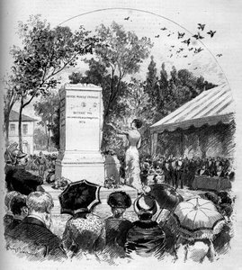 Inauguration du monument dédié au peintre Jean Baptiste Camille Corot (1796-1875) à Ville-d