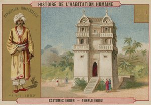 Costume indien et temple hindou