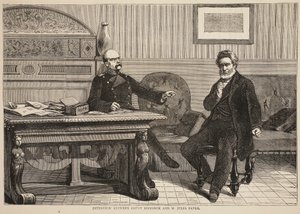Entrevue entre le comte Bismarck et M. Jules Favre, septembre 1870, illustration de l